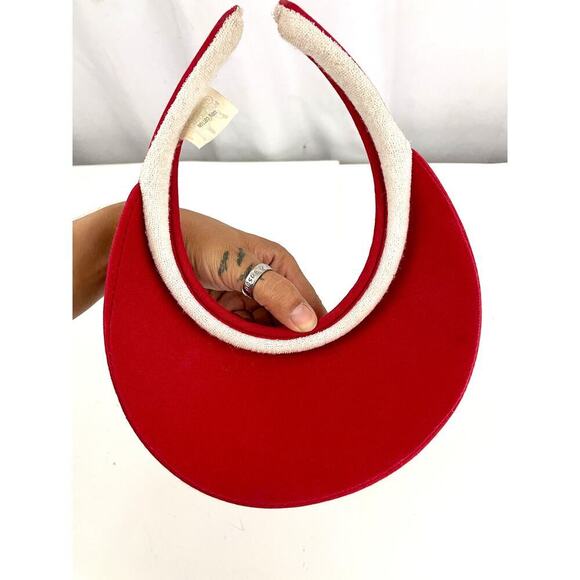 VTG Disneyland Red Minnie Mouse Visor Hat Embroidered Goofy's Hat Co - Picture 8 of 9